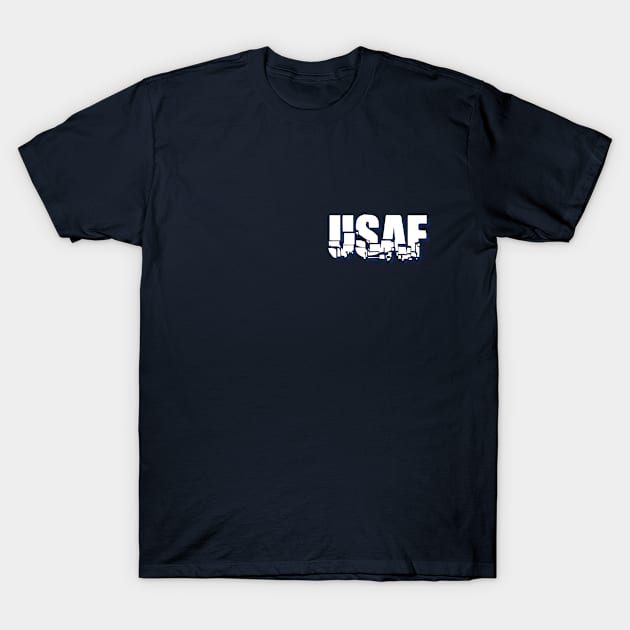 USAF Merch Smaller Decal Design T-Shirt by greygoodz